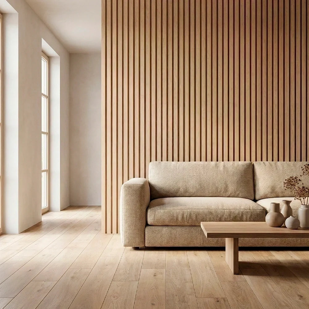 Panel de Pared de Madera Acústico — Transforma Tu Espacio en Solo 30 Minutos — (270 cm x 110 cm)